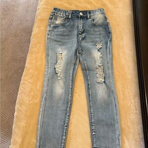 SHEIN Light Blue Distressed Skinny Jeans